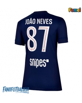 Paris Saint-Germain Joao Neves #87 Tricou Fotbal Replică 2025-26 Femei Acasa